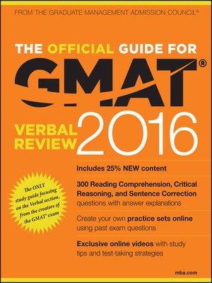 cover image of The Official Guide for GMAT Verbal Review 2016 with Online Question Bank and Exclusive Video